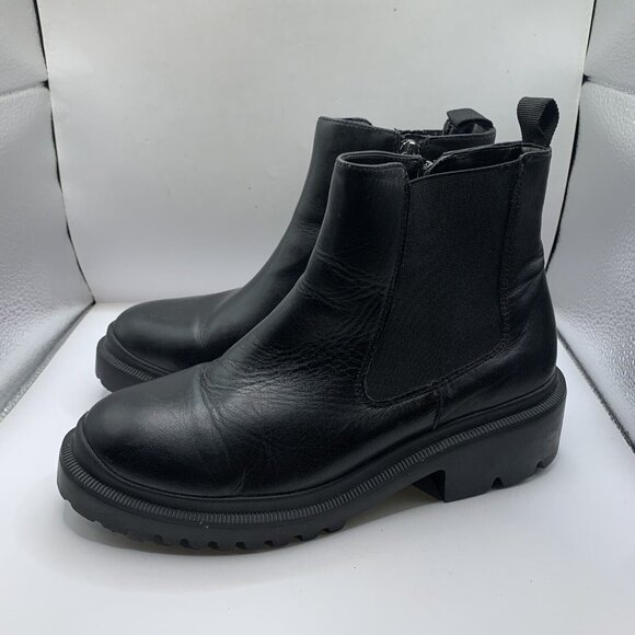 Blondo Shoes Blondo Cayla Boots waterproof black leather size 8.5M chunky D21 - Picture 3 of 10
